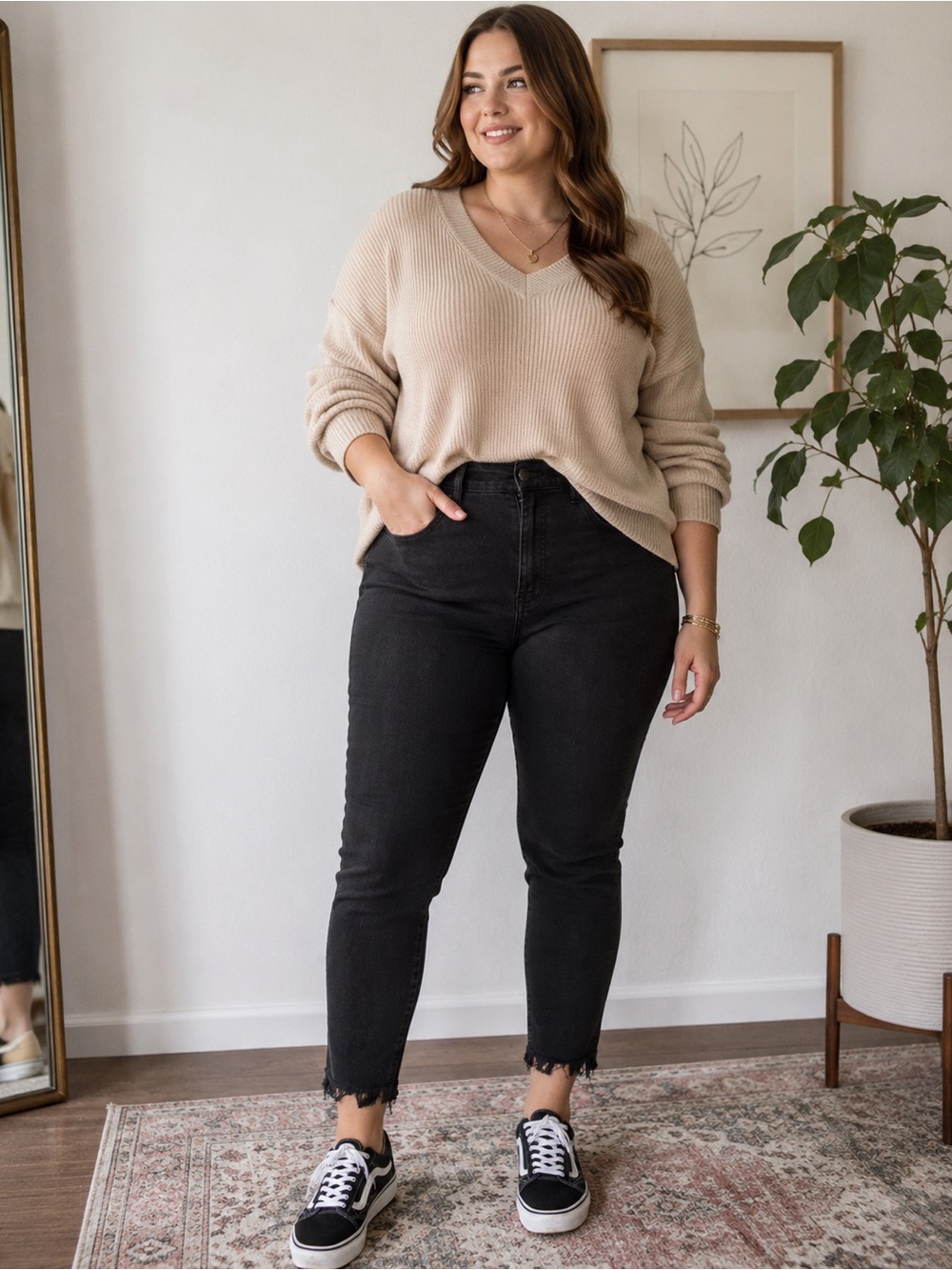Ava & Viv Black Raw Hem Skinny Jeans Plus Size 16 Stretch